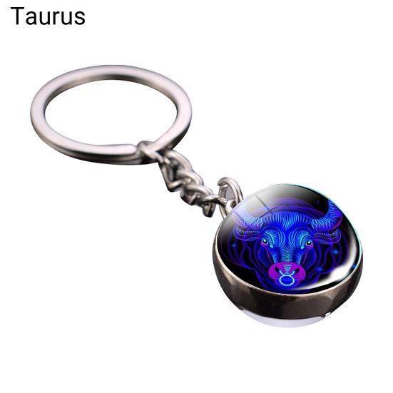 Detachable Keychain High Quality Decor Wide Application Fashion Glass Ball Constellation Key Chain