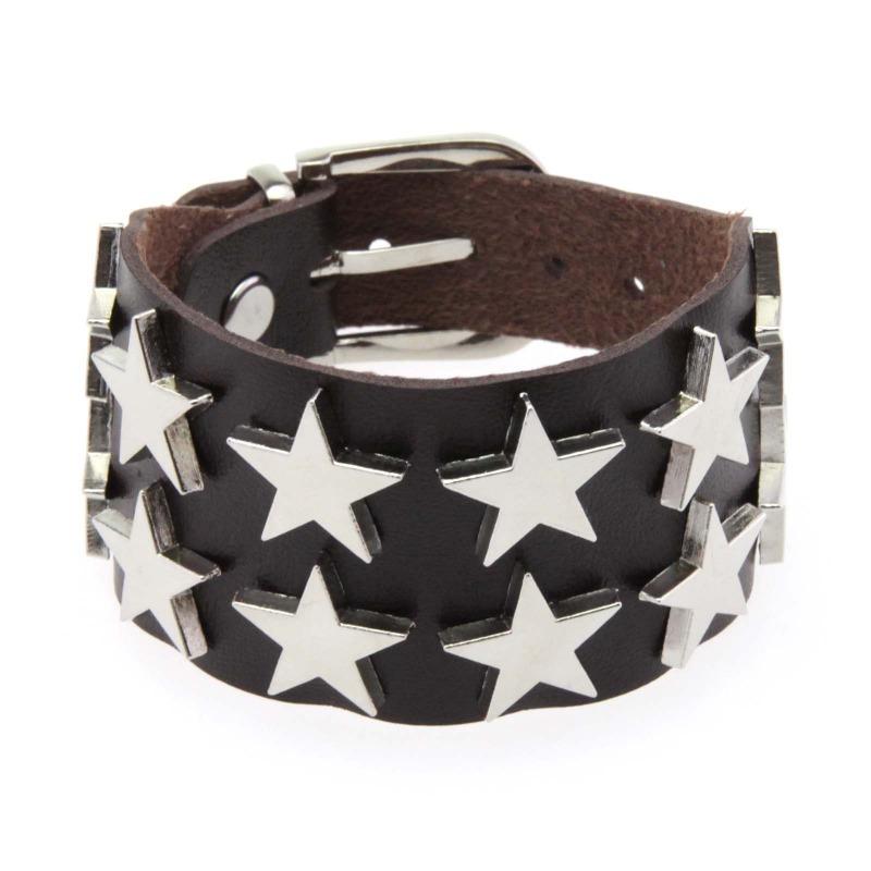 Creative Personality Punk Double Row Pentagram Bracelet Bracelet Simple Popular Versatile Couple Hand Ornament Chain