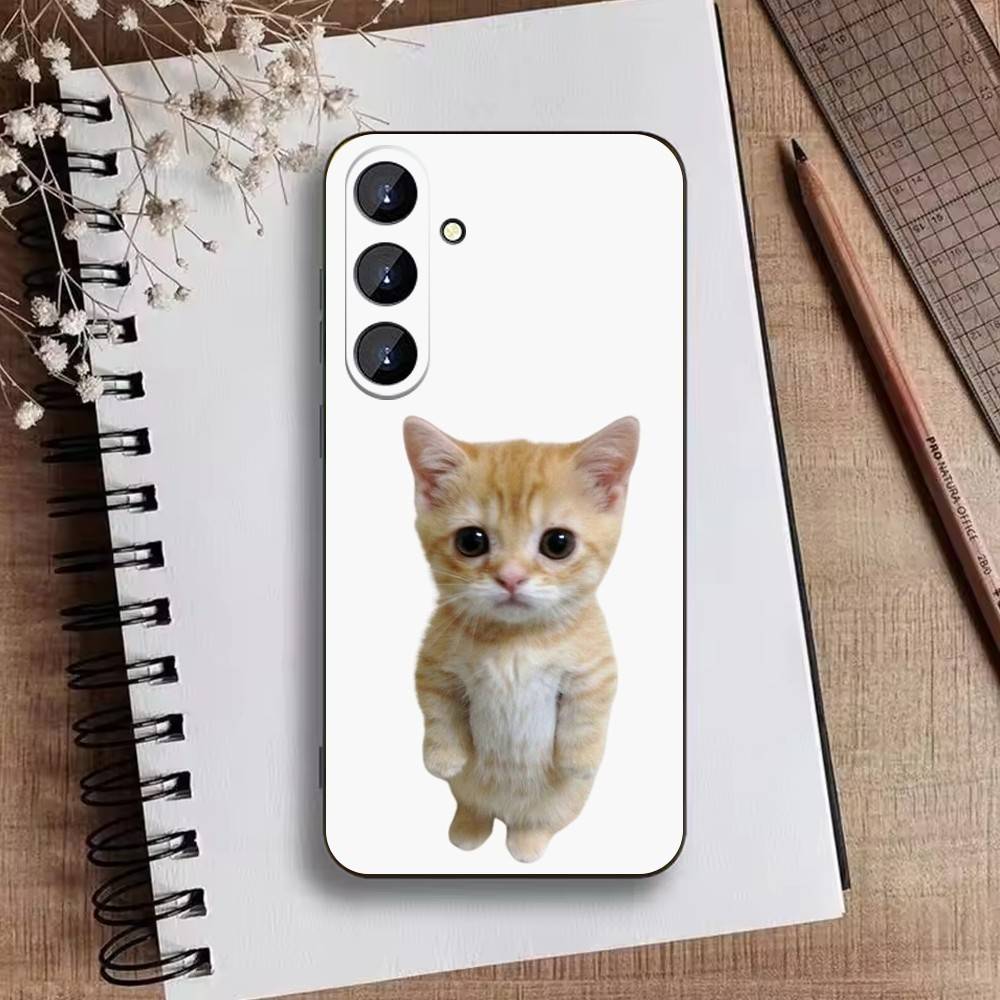 Big-eyed Goofy CAT Mouse Phone Case For Samsung Galaxy A73,21,22,32,71,53,52,51,80,5G Soft Black Cover