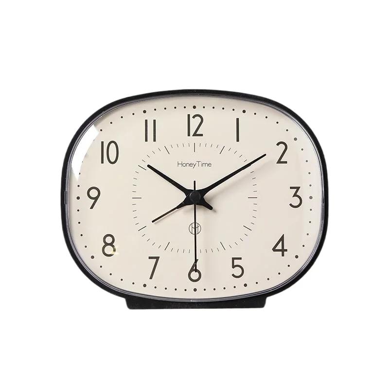 Mute Small Table Clock Household Vintage Desktop Decoration Bedroom Children's Students Creative Wake-up Device Desk Alarm Clock
