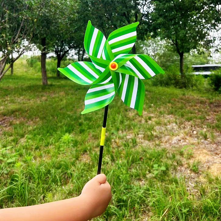 Colorful Polka Dot & Stripe Sequin Pinwheel Toy for Kids - Outdoor Fun