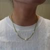 Extremely Fine-cut Green Crystal Necklace, Freshwater Pearl Collar Chain, Elegant and Niche Style Shi Family Pearl Neck Chain