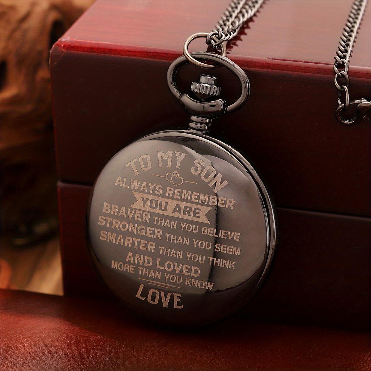 

Лучший подарок карманные часы моему сыну кварцевые карманные часы цепочка для часов, идеальный выбор для подарков мужчинам