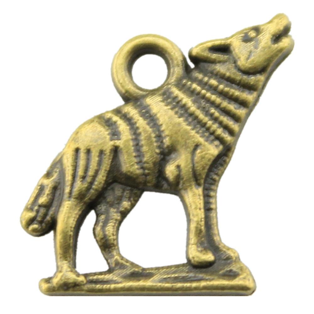 

20 шт., 15x15 мм, подвески с волком, античная бронза, цвет, материалы для рукоделия, бренд: WYISYWG