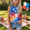 Sleeveless Loose Fit Tank Top for Women Floral Print Round Neck Casual Summer Blouse Denim Patchwork Detail Comfortable Fit