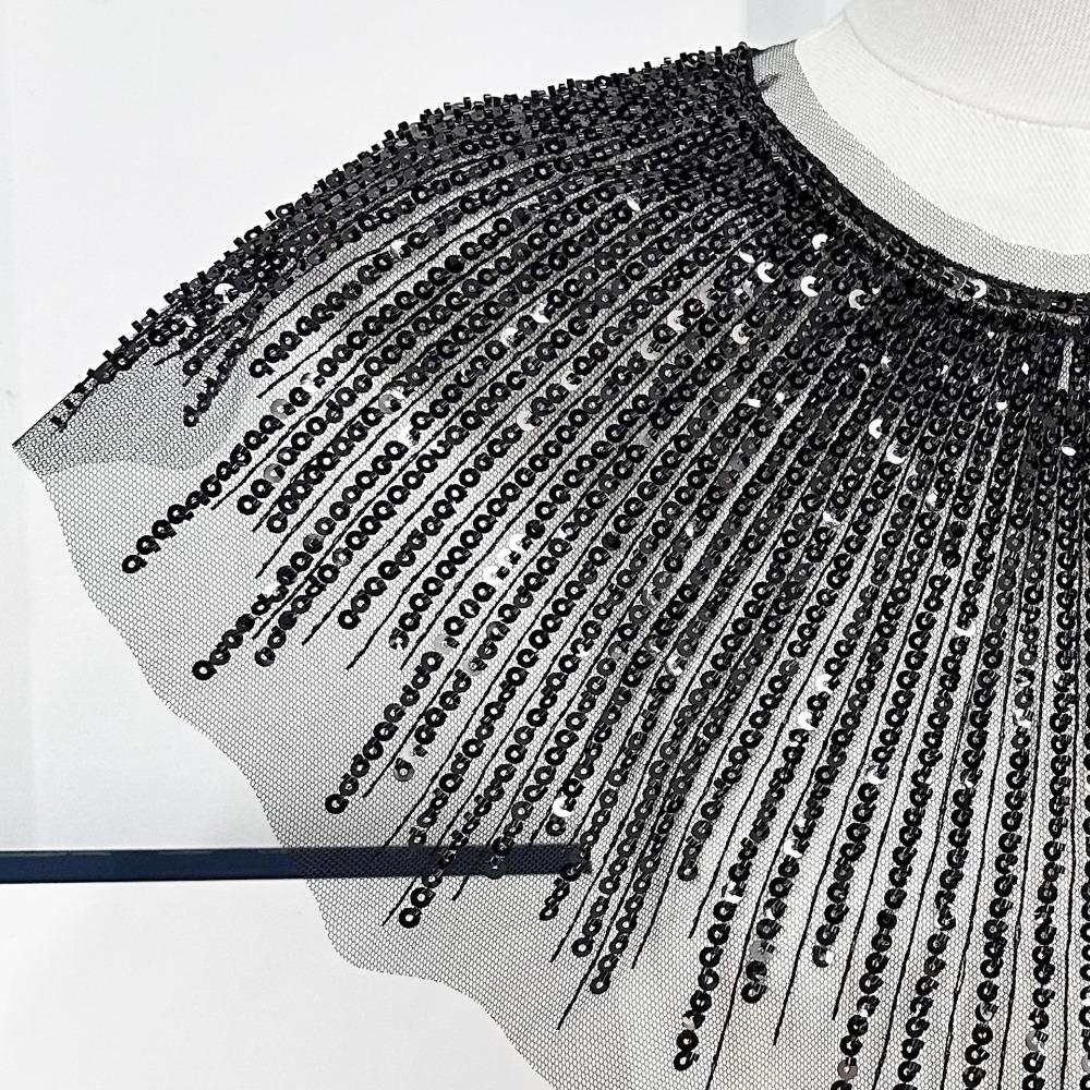 Embroidery Lace Frontal Rhinestone Applique Women's Clothing Apparel Wedding Party Performance