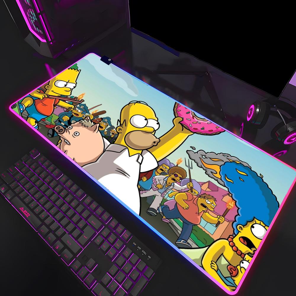 Cute Cartoon The S-Simpsons Mouse Pad Mousepad HD Printing Computer Gamers Locking Edge Non-slip RGB Mouse Pad XXL90x40cm Keybo