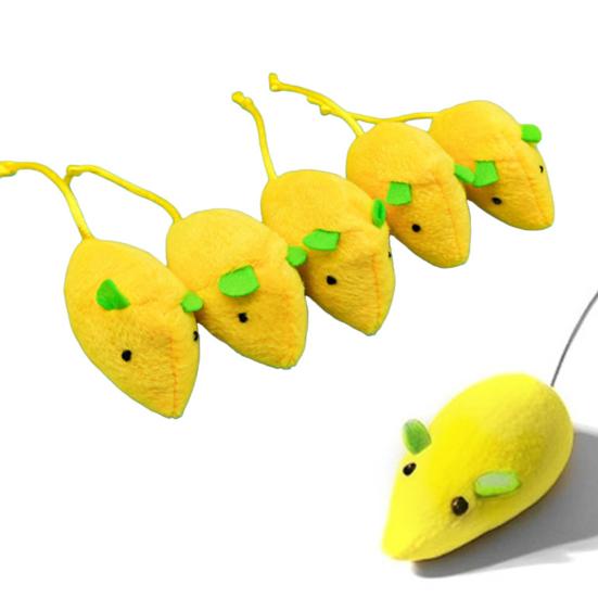 5Pcs Lemon Mouse Cat Toys Catnip Filled Cute Mouse Plush Cat Chew Toy Kitten
