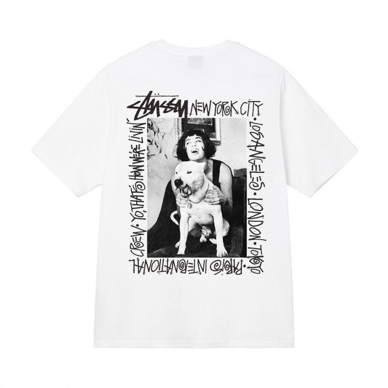 Grenzüberschreitende europäische und amerikanische Trendmarken, eine Vielzahl bedruckter Herren- und Damen-Kurzarm-T-Shirts, 220 Gramm lockere Streetwear-T-Shirts