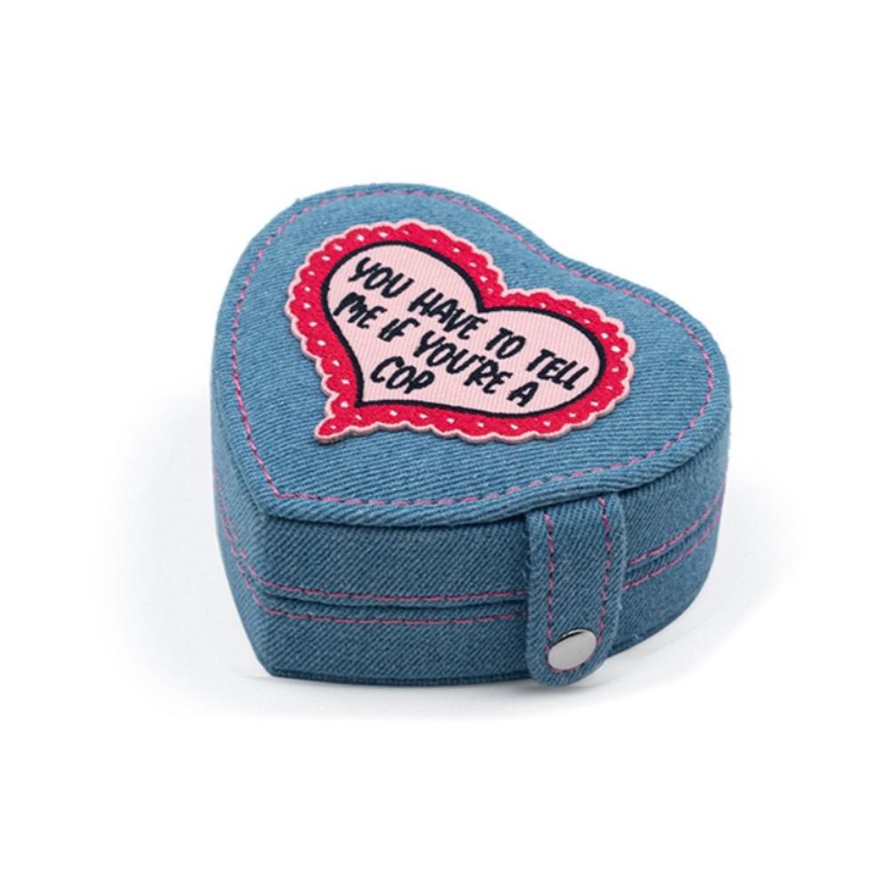 

Multi-function Earring Storage Case Mini Jewelry Display Holder Heart Jewelry Packing Bag Gift Style A