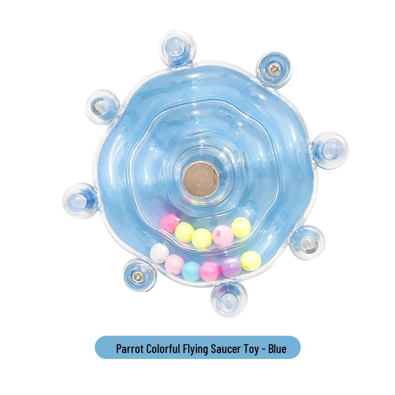 Parrot Spinner Toy: Decompression Flying Saucer for Cockatiels and Birds - Boredom Relief Wheel