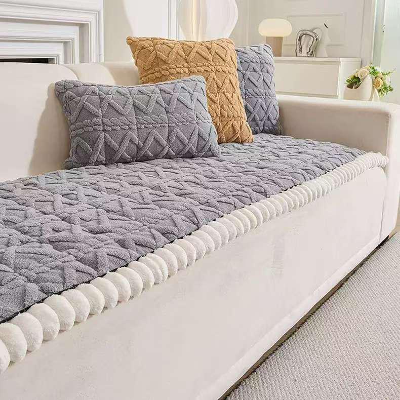 Thickened Non-Slip Plush Sofa Cushion - Autumn/Winter Design
