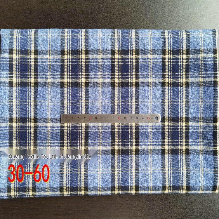 Spot Color-Woven Plaid Jacquard Fabric for Children's Autumn/Winter Brushed Polyester-Cotton Shirts