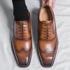 Britain Gentleman New Black Brown Patent Leather Brogues Shoes For Men Moccasins Party Wedding Prom Flats Zapatillas Hombre