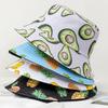 Hot Sale Unisex Bucket Hats Summer Double-sided Wear Fruit Printing Women Cap Outdoor Sun Hat Men Classic Panama Bucket Hat