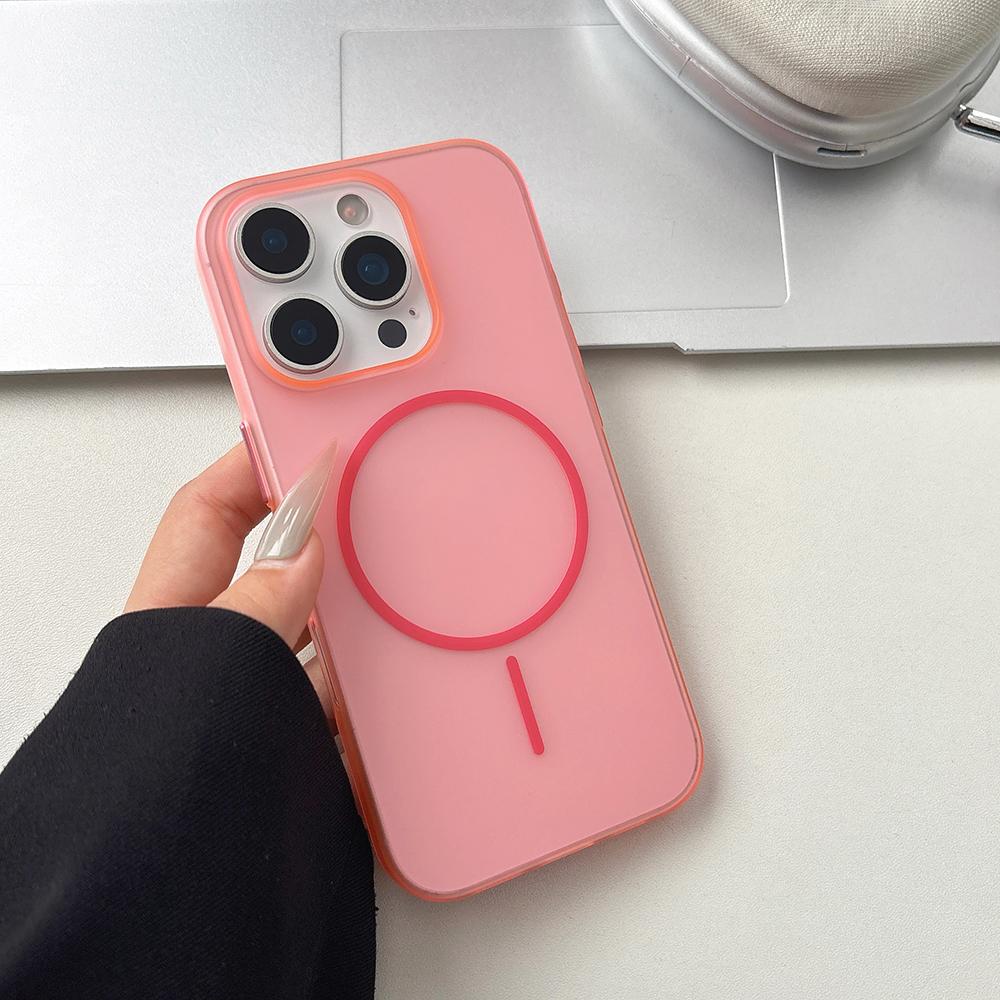 

For iPhone 12 13 14 15 16 Pro Max Plus Case Ultra Slim Frosted Magnetic Colorful Matte Silkly Grip Cover for Summer iPhone 15