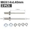 2 Pcs Precision Steel Wheel Axles with Stop Nuts 3/4/5/6MM for RC Aircraft Landing Gear Assembly