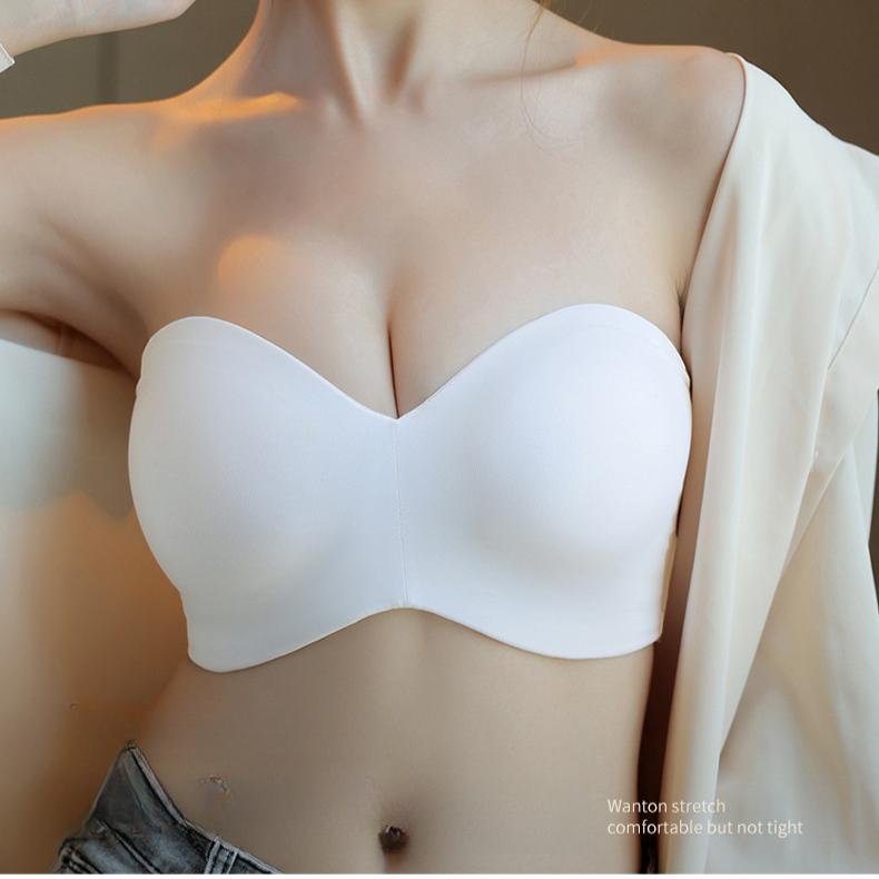 Thin Full Cup Bra Women's Plus Size Strapless Bra Non Slip Comfortable Seamless and Beautiful Back Bra