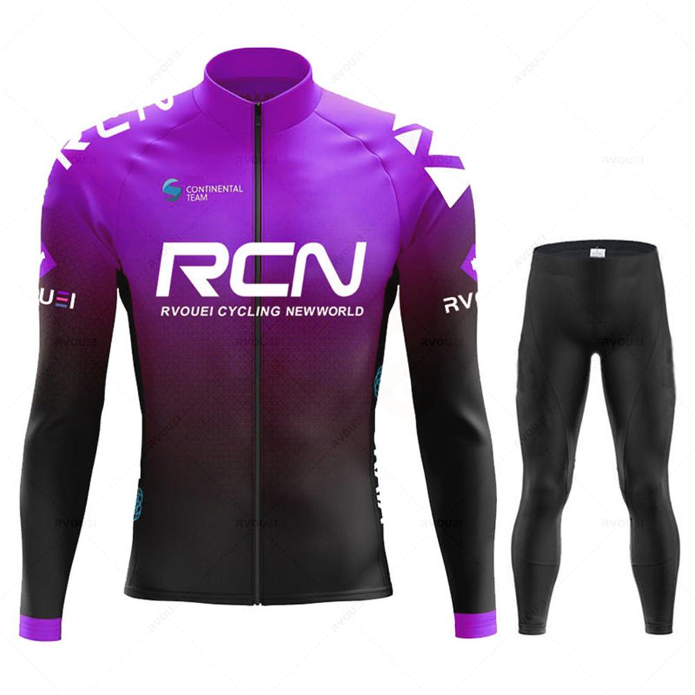 2025 Rcn Autumn Cycling Jersey Set Bicycle Sportwear Suit MTB Uniform Ropa Ciclismo Road Bike Clothing Bicicleta Long Bib Pants