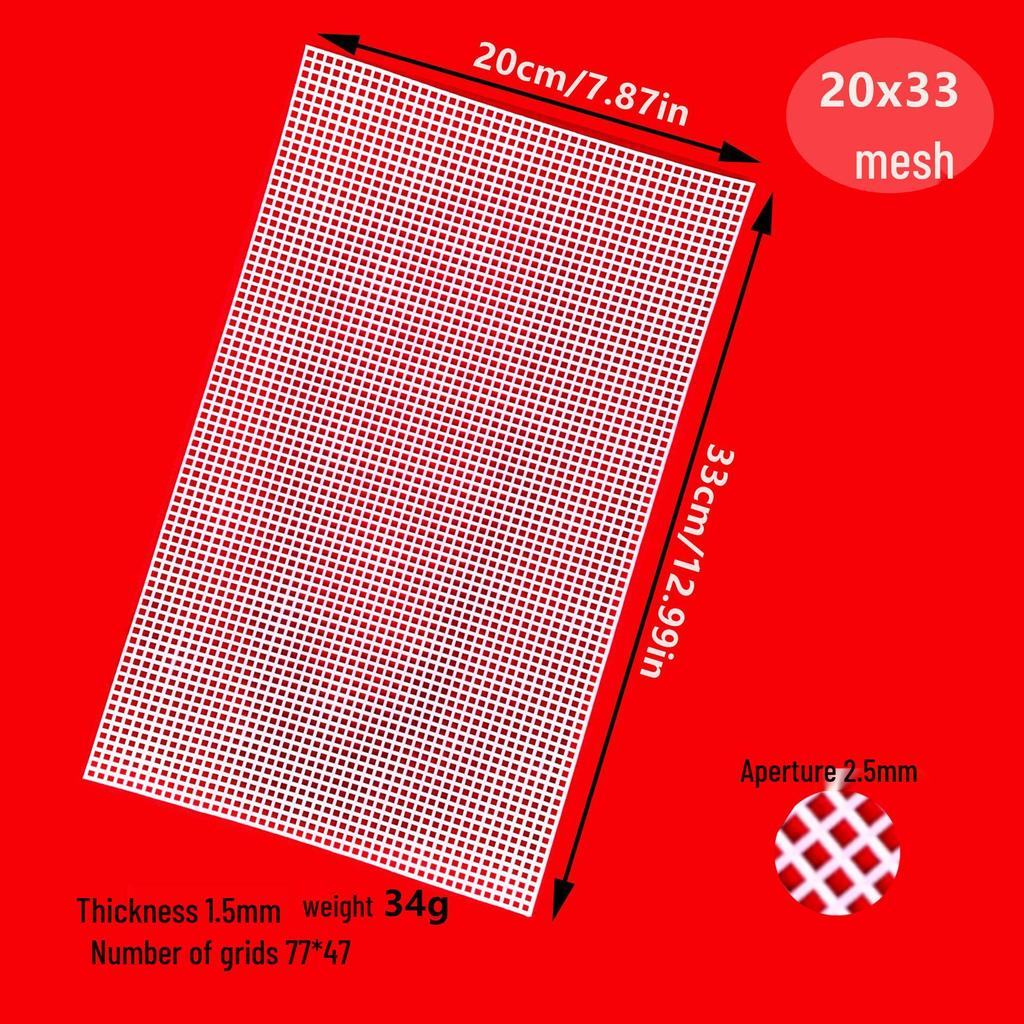 Feuille de Maille en Plastique pour Sacs DIY, Coins Arrondis, Trous Carrés, Diamètre 2,5 mm / 4 mm