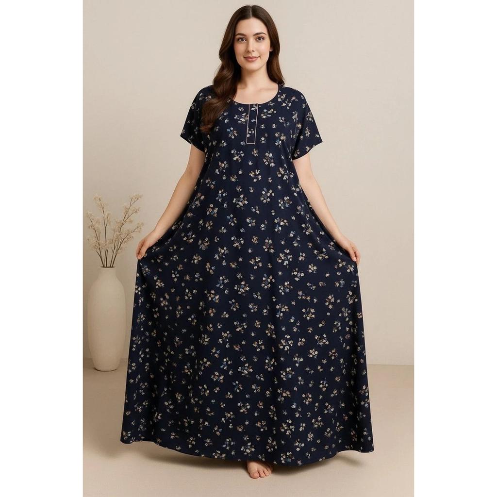 Indian Cotton Breathable Night Gown Women Designer Lightweight Maxi Nighty