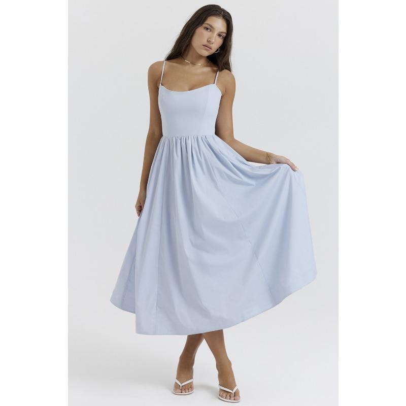 Summer Sexy Backless Suspender Gentle Style Dress for Women