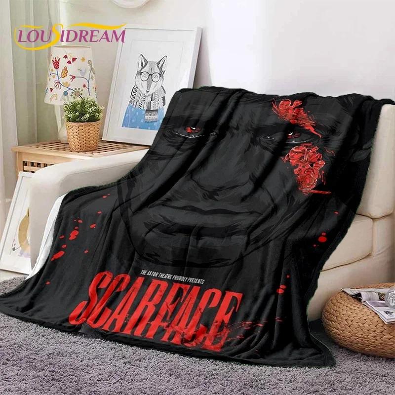 Scarface Tony 3D Printing Movie Soft Flannel Blanket for Beds Bedroom Sofa Picnic,Throw Blanket for Cover Outdoors Leisure Gift