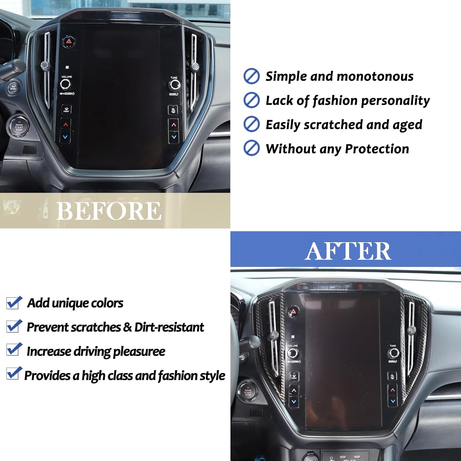 

Daeiclru Center Console Side Air Outlet Cover Trim Compatible with Subaru Crosstrek 2024+/Subaru WRX 2022-2024, ABS Air Conditioning Vent Outlet Trim