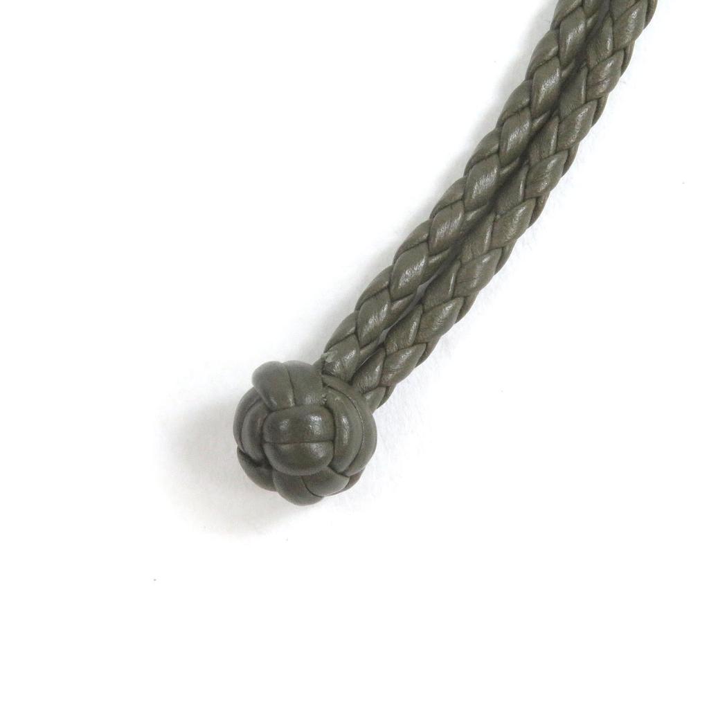 BOTTEGAVENETA bracelet INTRECCIATO With logo accessories khaki leather mens Used