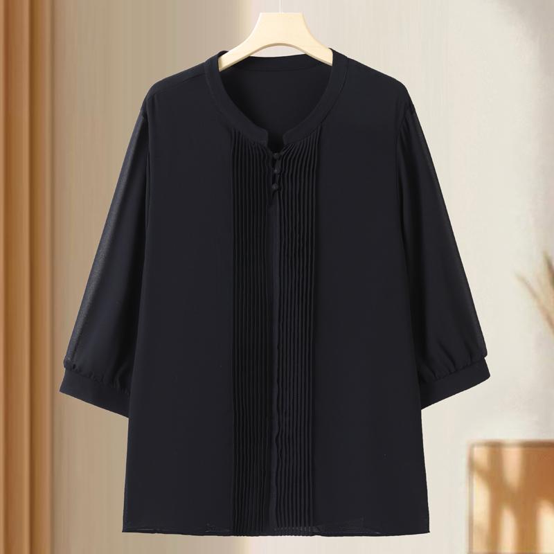 Middle Aged Women's Plus Size Casual Tops, Soft Comfortable Loose Fit Blouse (3XL-7XL)