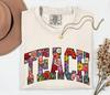 Comfort Colors Floral Teach Shirt, Teacher Appreciation Gift, Back To School Tee