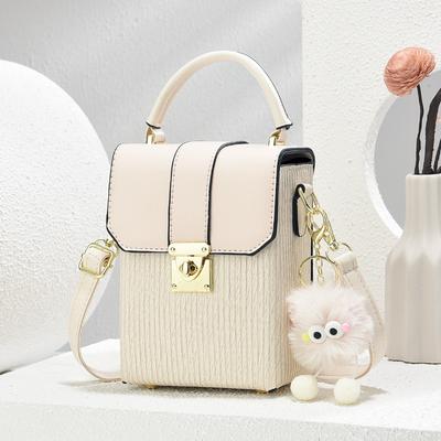 Handbag Fashion Square Small Bag Mobile Phone Bag Plush Pendant Simple Shoulder Messenger Bag