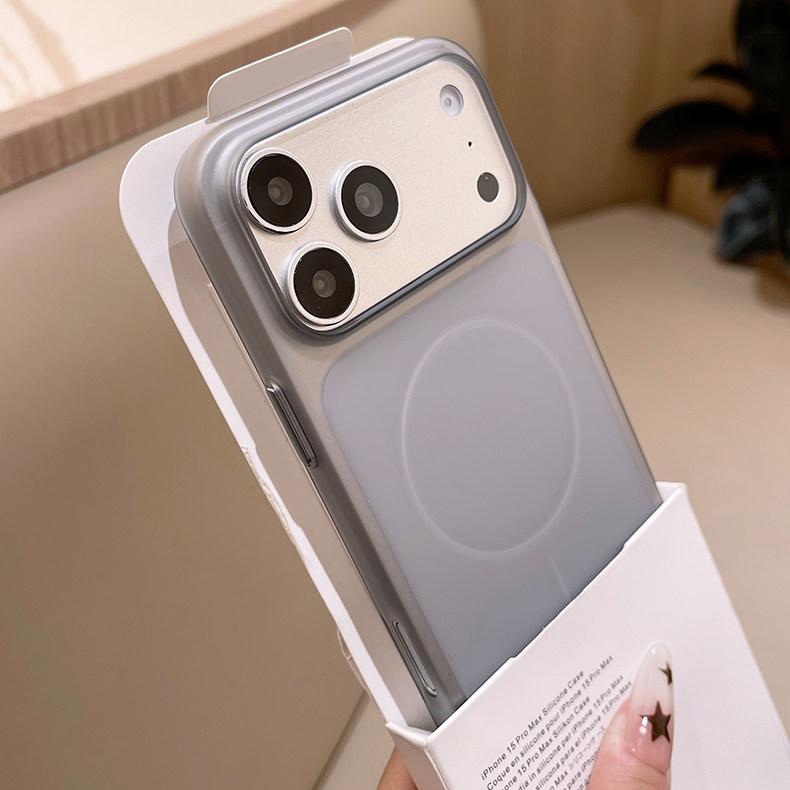 

Роскошный Жесткий Тонкий Ультратонкий Матовый Чехол для iPhone 17 Air 16 15 14 Plus 13 12 11 Pro Max Для Magsafe Конфетного Цвета Защитная Крышка Capa iPhone 15 серый