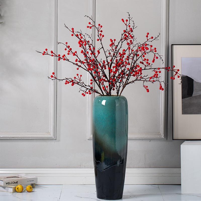 Ceramic Floor Vase for Living Room Dried Flower Arrangement - New Chinese Style Home Decor