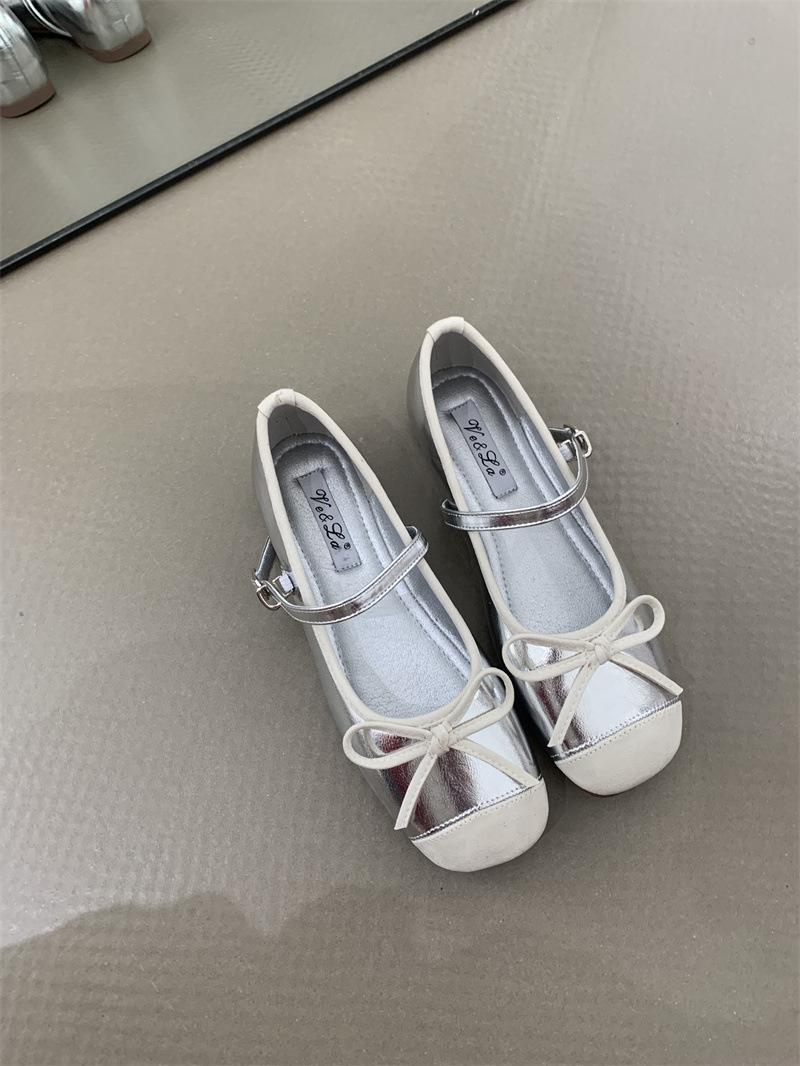 

2025 spring evening breeze temperament purple with skirt shallow mouth single shoes gentle and cute inner increase ballet shoes women s shoes 39