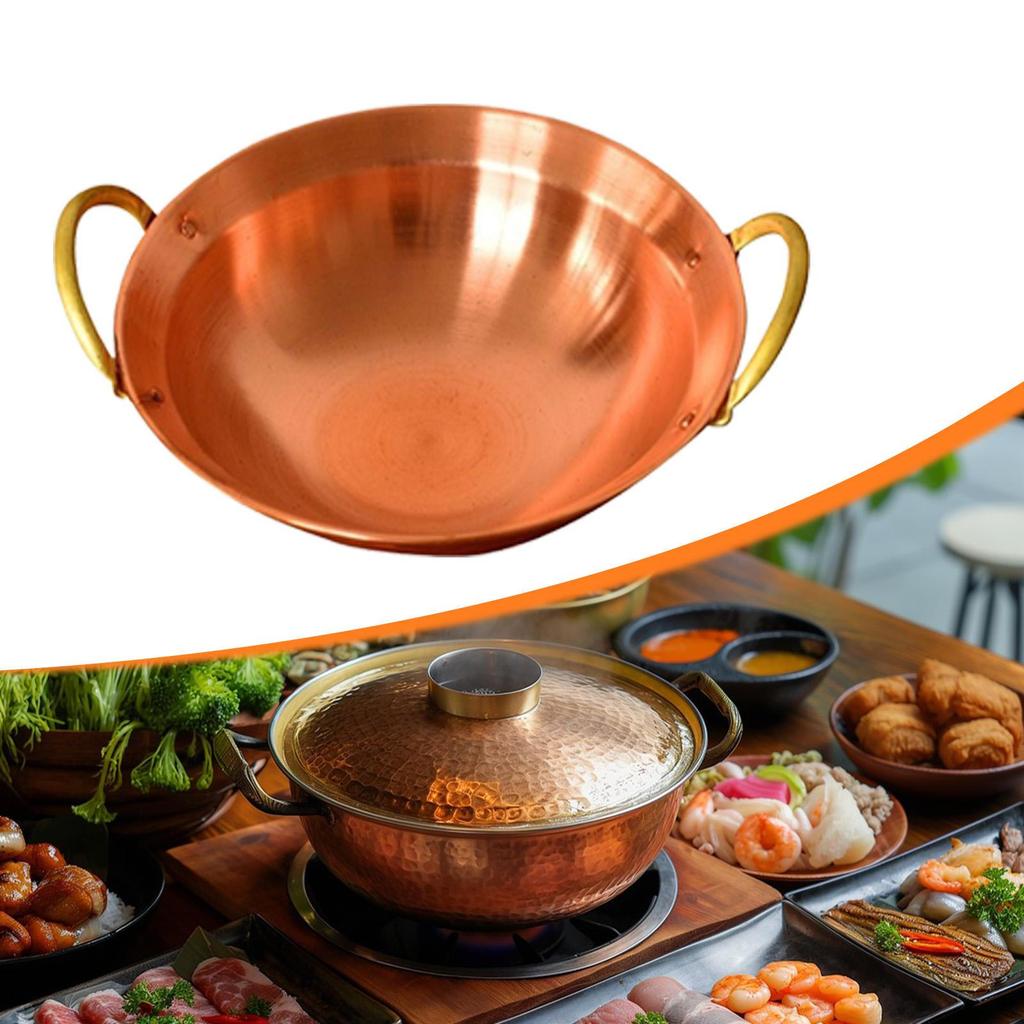 Pot Cooking Multipurpose with Double Handles Wok Cookware for Restaurant Kitchen Commercial