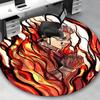 1pc Anime Demon Slayer Tanjiro Round Carpet - Office Chair Mat, Non-Slip Rug for Home Decor, Suitable for All Seasons, Game Room Flooring.H021