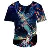 Colorful Vertigo Mermaid 3D Print Kids Short Sleeve Tee O Neck Daily Play Outdoor Relaxed Basic Top
