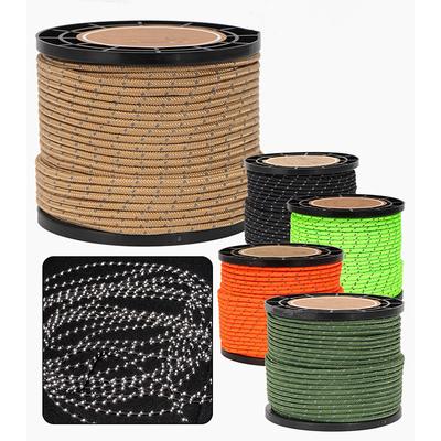 Reflective Rope 4mm Diameter 50m Windproof Guyline Heavy Duty Tent Cord Camping Accessory High Visibility Tarp Tie Down Cord