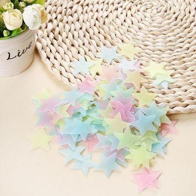 100Pcs/Set DIY 3D Luminous Decal Fluorescent Wall Art Decals  Kids Baby Room Decoration