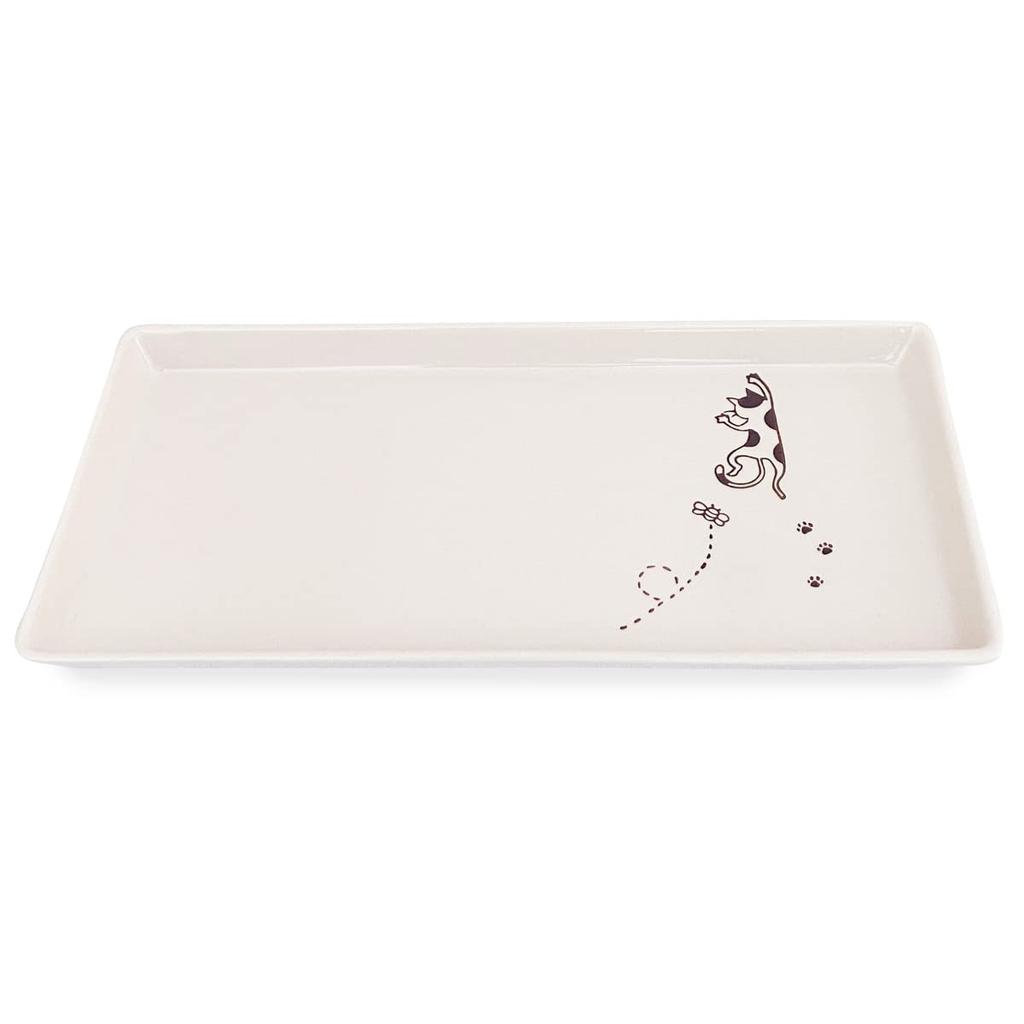 Cat Plate Rectangular Mike Hasami Ware Made In Japan J-kitchens Sho~