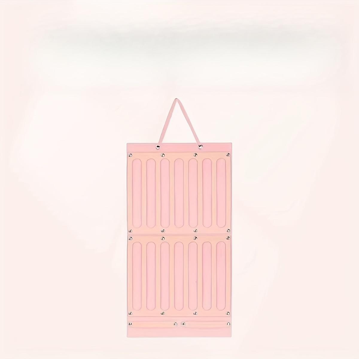 

Розовая подвесная сумка-органайзер для украшений и аксессуаров для волос - Фетровое настенное хранилище с множеством отделений для повязок на голову, лент и многого другого