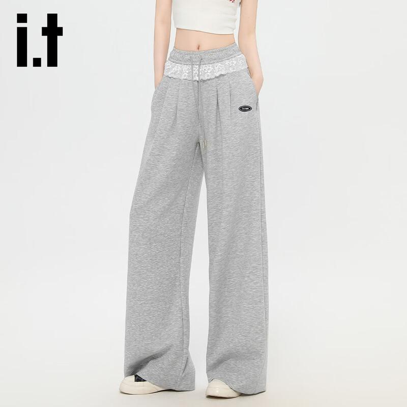 

Izzue It Women s Lace-Trim Drawstring Wide-Leg Casual Pants M