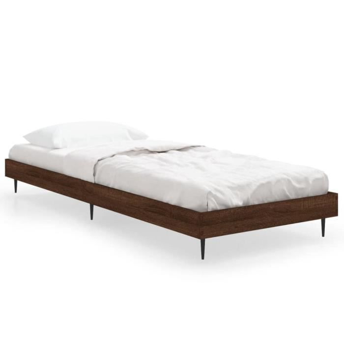 VidaXL Cadre de lit chêne marron 75x190 cm bois d'ingénierie 832316