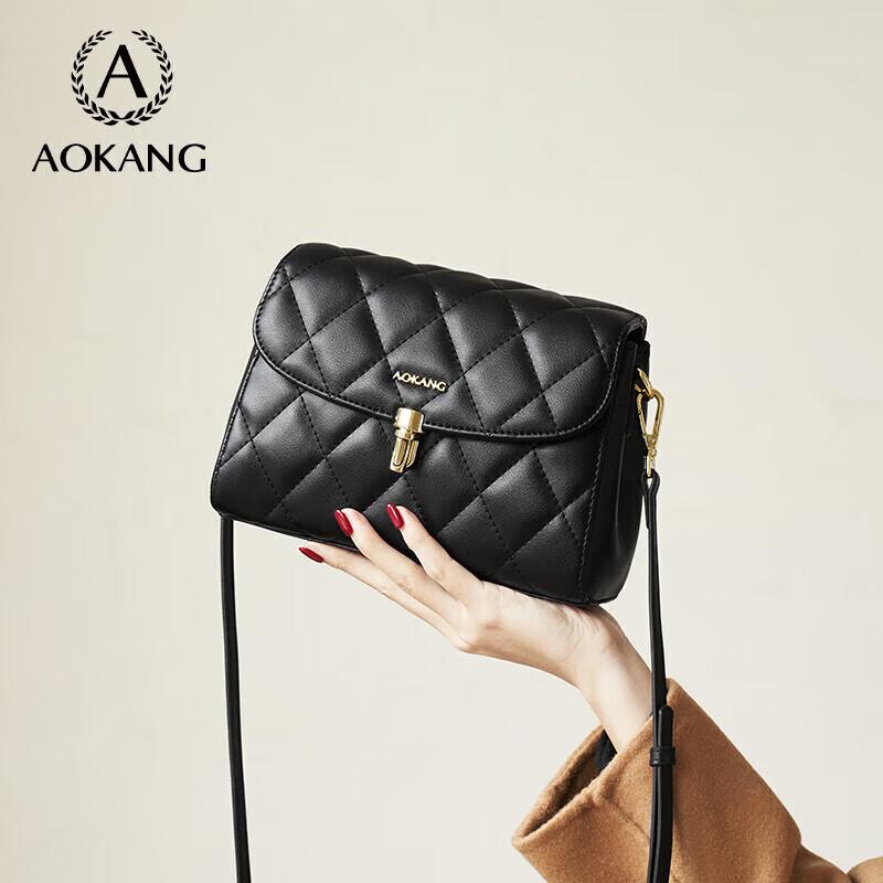 Aokang Women s Quilted Leather Chain Shoulder Bag