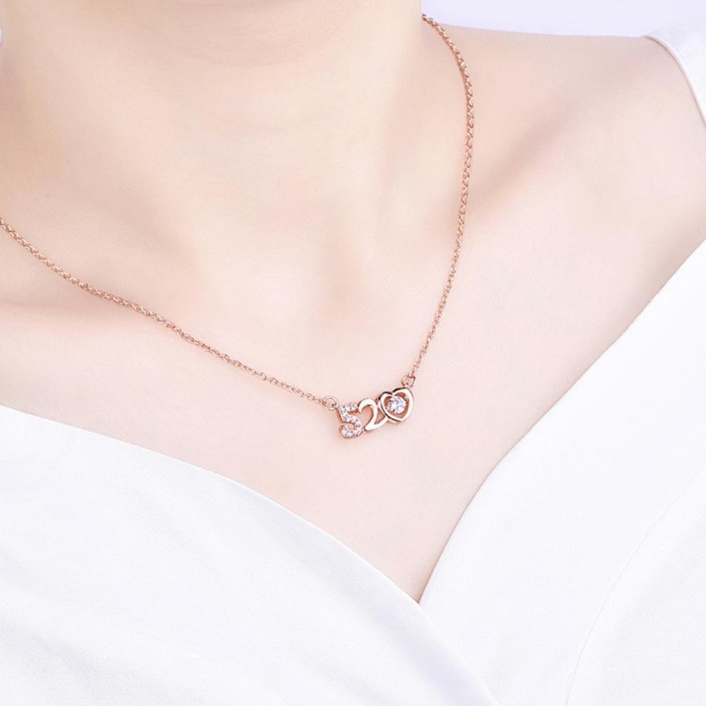 Korean Version Of Qixi Small Smart 520 Pendant Necklace Clavicle Chain