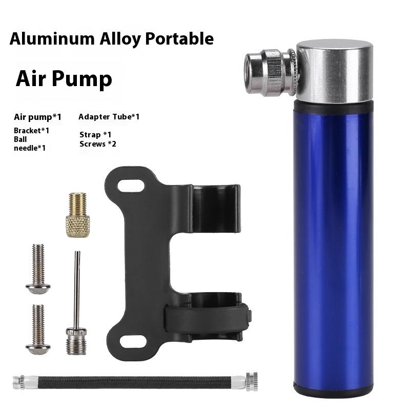 Mini Aluminum Alloy Bicycle Pump Portable Silver Pump Road Mountain Bike Pump Riding Tire Filling Pump Riding Equipment Outdoor