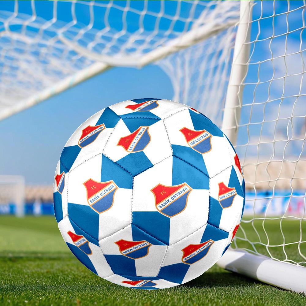 Fc Banik Ostrava Crest Size 5 Soccer Balls, Anti-Slip, Protective Football, Outdoor Sport, Practice Games, Birthdays Gift Suitable for fan