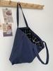 Light Blue One-Shoulder Canvas Bag - Large Capacity, Unisex, Korean Style, Zip Closure