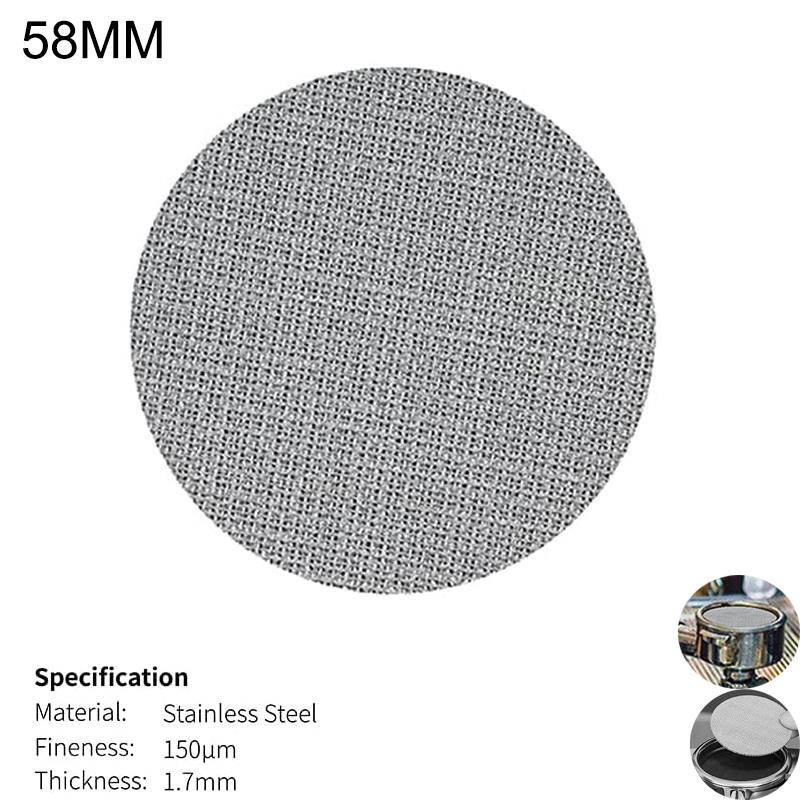 1 Stück 51/53,3/58mm Puck Screen 1,7mm Dicke Wiederverwendbarer Kaffeefilter Edelstahl Mesh Platte Espresso Siebträgerkorb